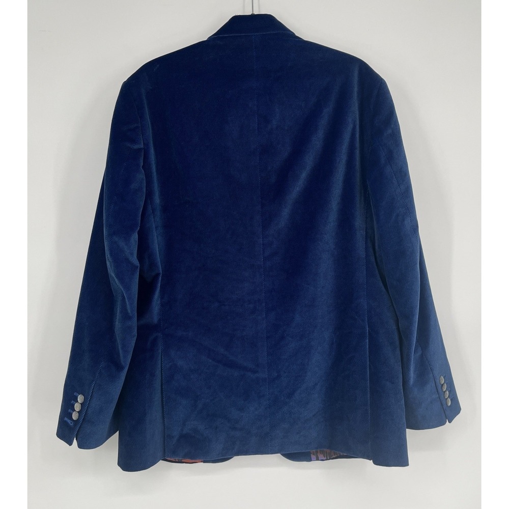 Robert Graham Luxury Cobalt Blue Velvet Corduroy Blazer Sports Coat Cotton Sz 42 - Picture 2 of 13